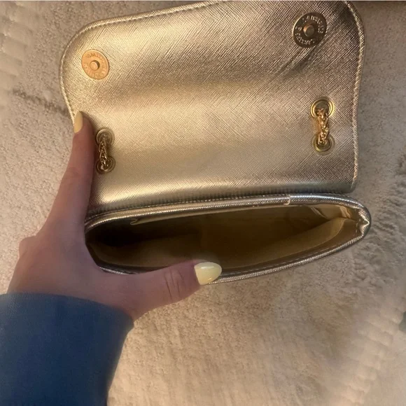 NWOT Elegant Gold and Silver Embellished Women's Bag - Picture 4 of 5